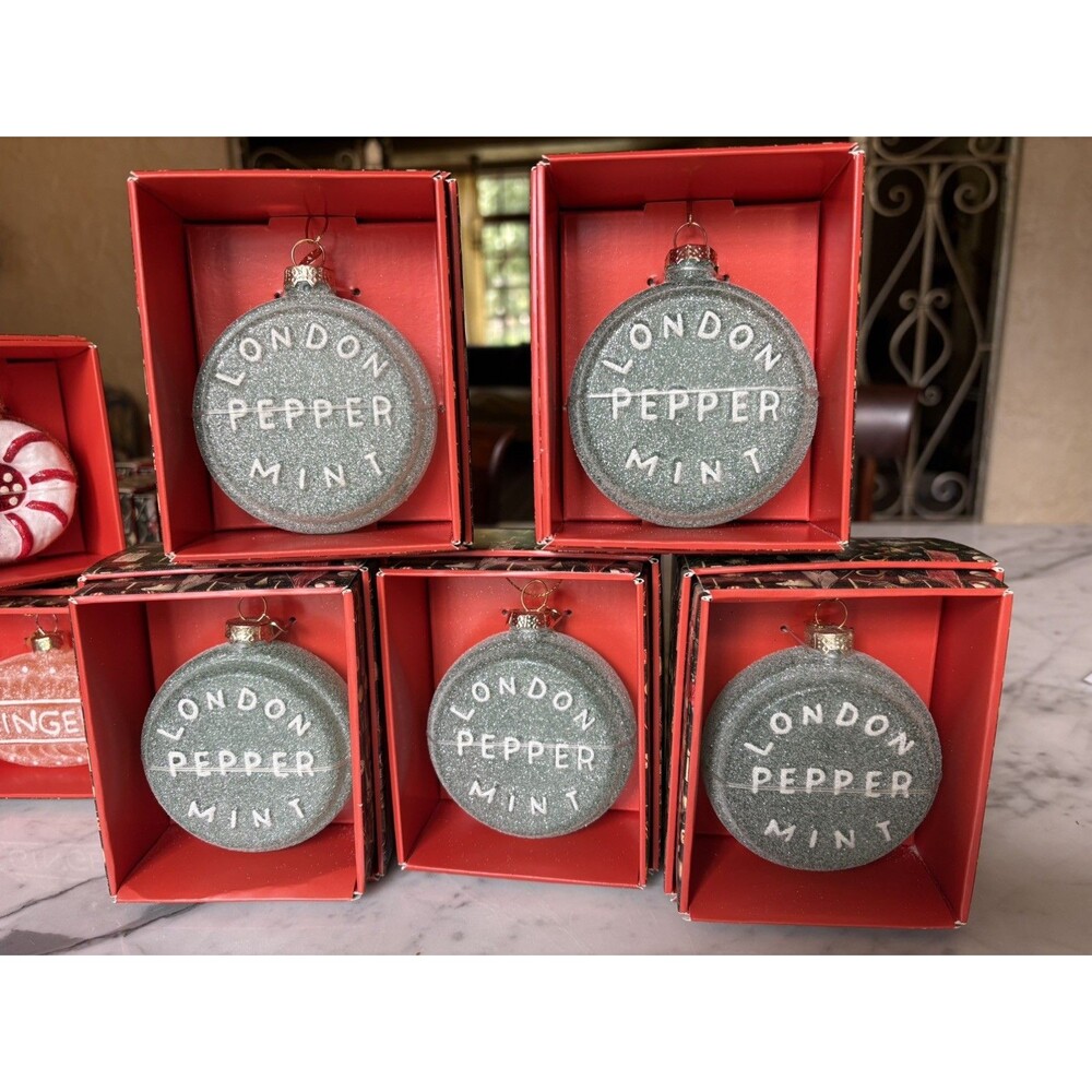 SET OF 5 John Derian for Target LONDON PEPPERMINT (NRFB)